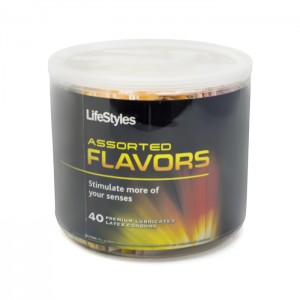 Lifestyle Flavor Condoms Assorted Jar of 40